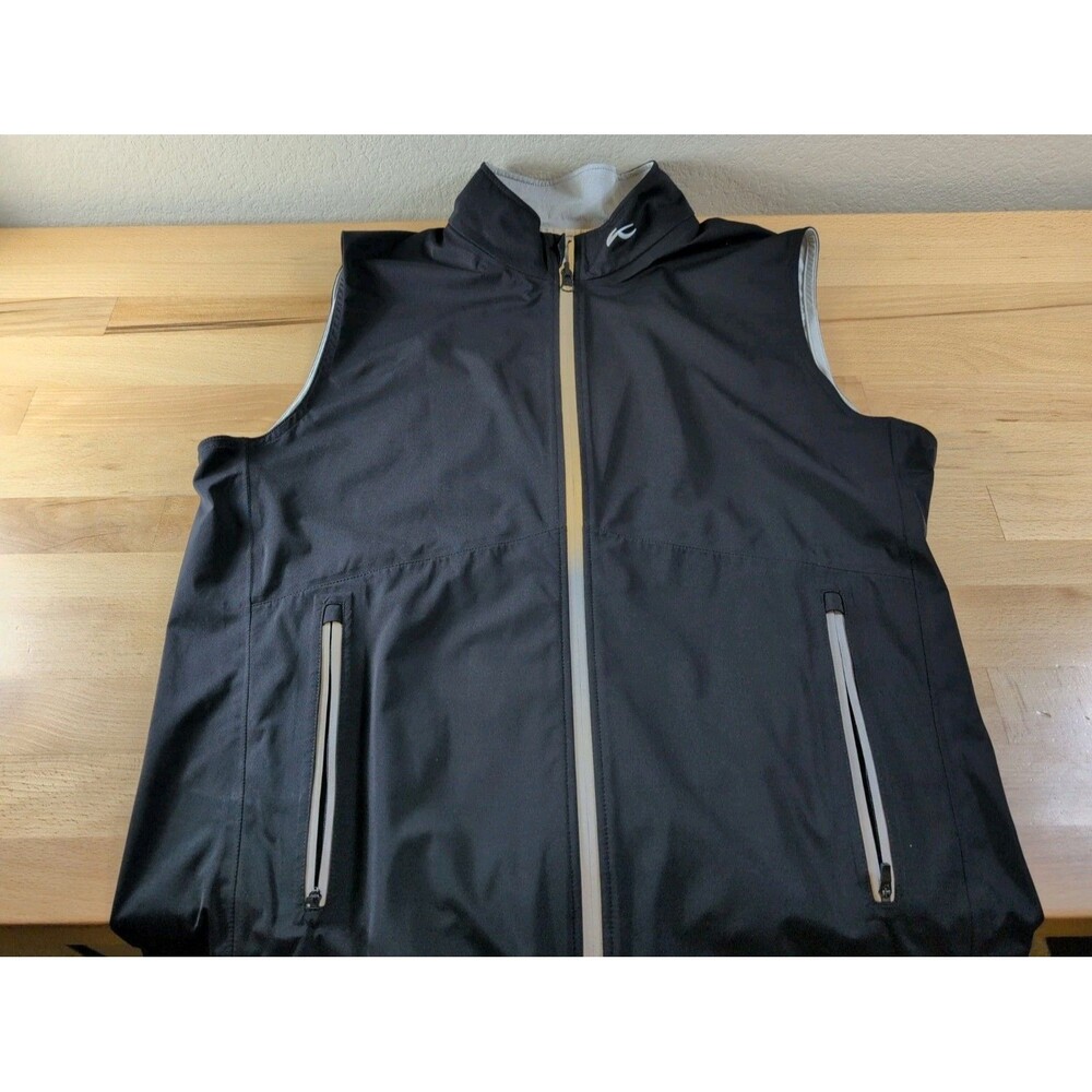 KJUS Jacket Mens Medium M Black Reversible Reflective Windbreaker Vest MG40-H03